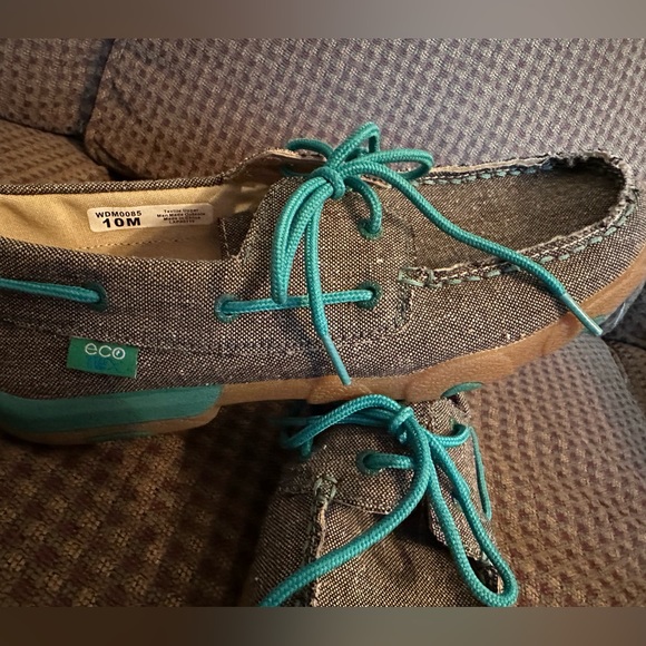 TWISTED X ECO. Mocs. TEAL TRIM. WM SZ 10 - Picture 7 of 9